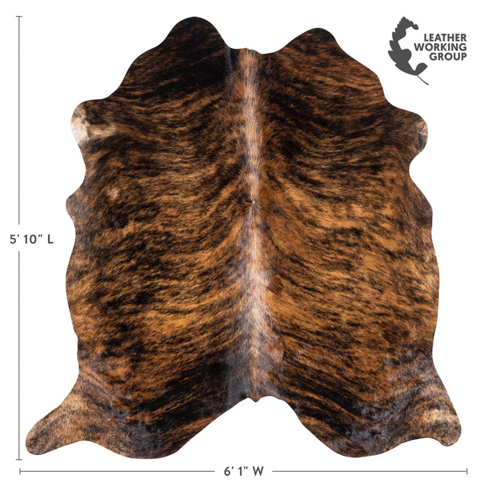 Brazilian Dark Brindle Cowhide Rug Size 5'10" L x 6'1" W 1020
