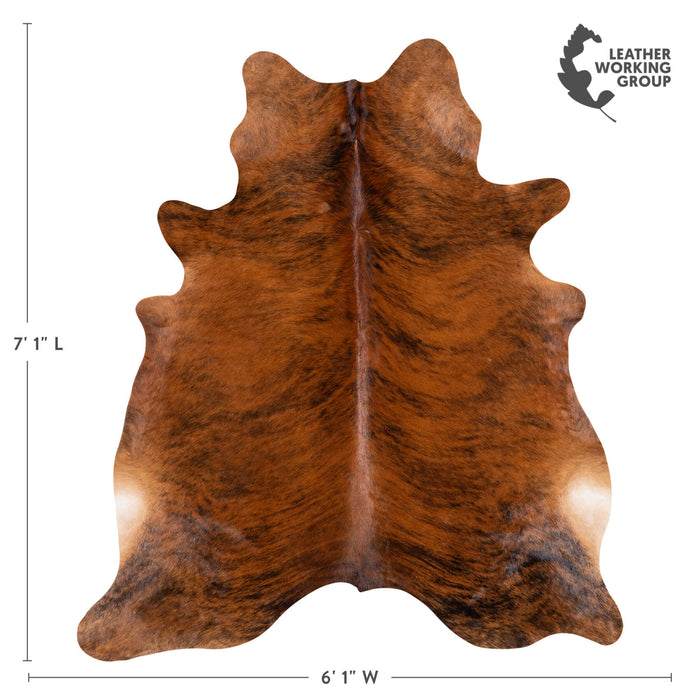 Brazilian Brindle Cowhide Rug Size 7'1" L x 6'1" W 1022