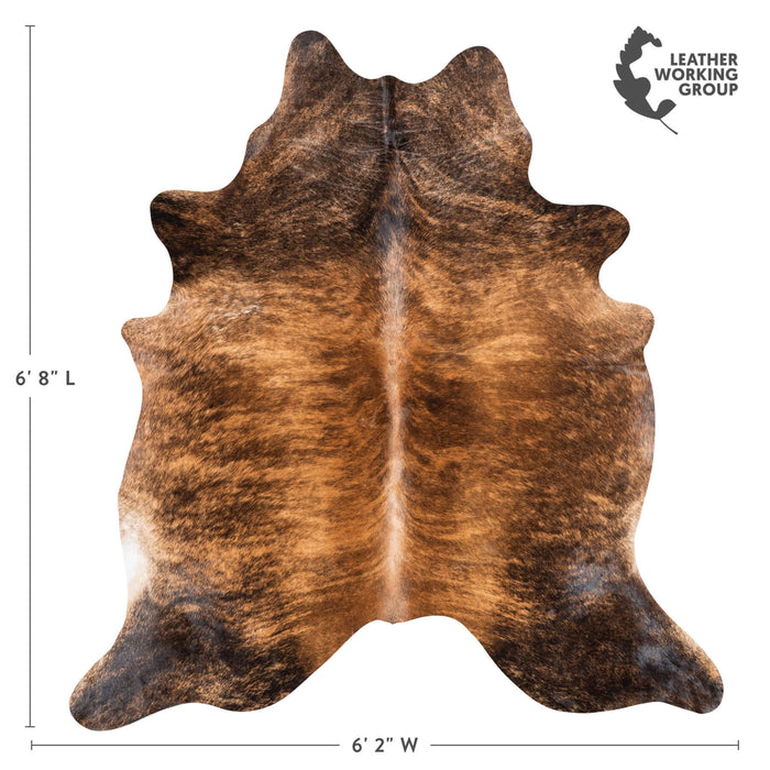 Brazilian Brindle Cowhide Rug Size 6'8" L x 6'2" W 1029