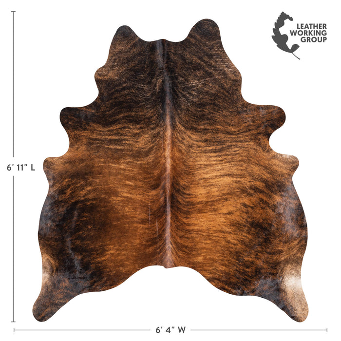 Brazilian Brindle Cowhide Rug Size 6'11" L x 6'4" W 1033