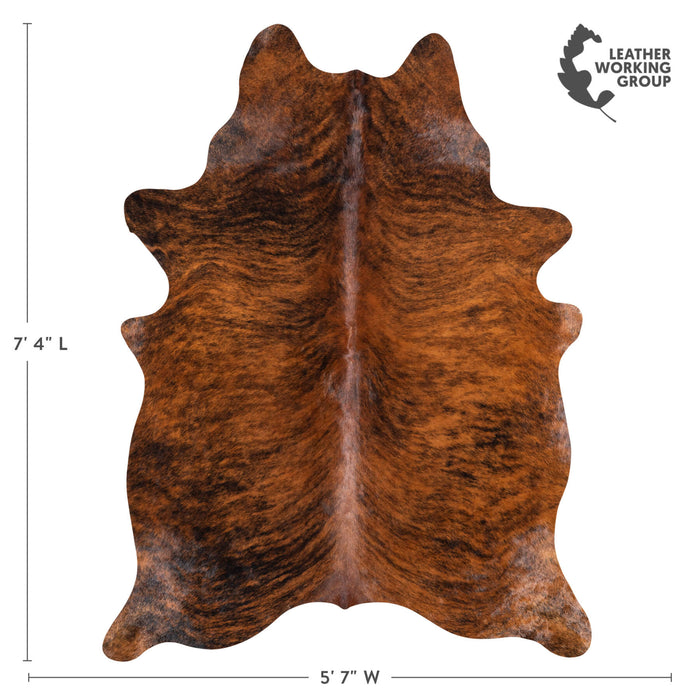Brazilian Brindle Cowhide Rug Size 7'4" L x 5'7" W 1034