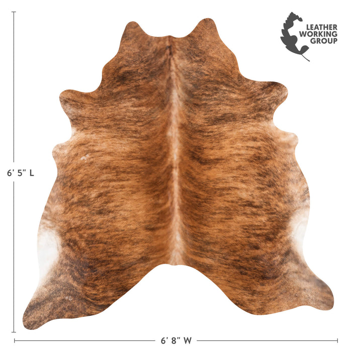 Brazilian Brindle Cowhide Rug Size 6'5" L x 6'8" W 1041