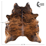 Brazilian Brindle Cowhide Rug Size 7'0" L x 6'2" W 1042