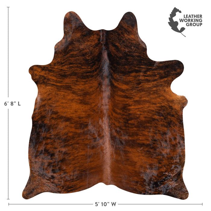 Brazilian Brindle Cowhide Rug Size 6'8" L x 5'10" W 1043