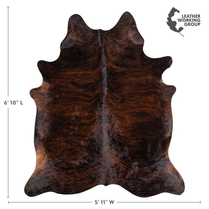 Brazilian Dark Brindle Cowhide Rug Size 6'10" L x 5'11" W 1045