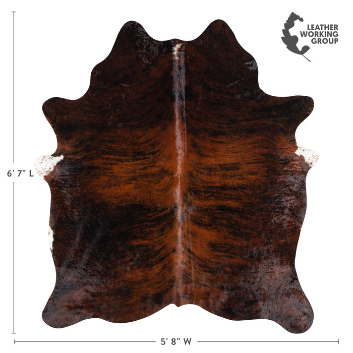 Brazilian Dark Brindle Cowhide Rug Size 6'7" L x 5'8" W 1046