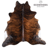 Brazilian Dark Brindle Cowhide Rug Size 6'9" L x 6'5" W 1047