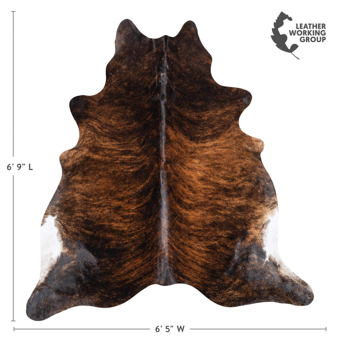 Brazilian Dark Brindle Cowhide Rug Size 6'9" L x 6'5" W 1047