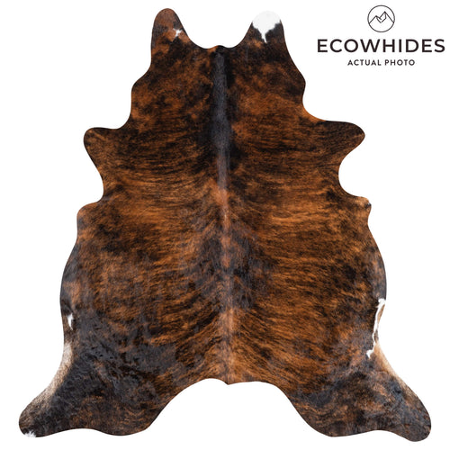 Brazilian Dark Brindle Cowhide Rug Size 7'2" L x 6'8" W 1049