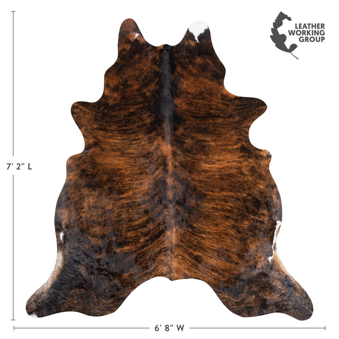 Brazilian Dark Brindle Cowhide Rug Size 7'2" L x 6'8" W 1049