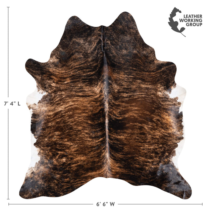 Brazilian Dark Brindle Cowhide Rug Size 7'4" L x 6'6" W 1050