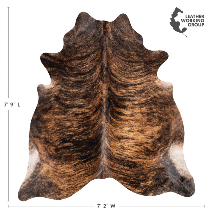 Brazilian Brindle Cowhide Rug Size 7'9" L x 7'2" W 1053