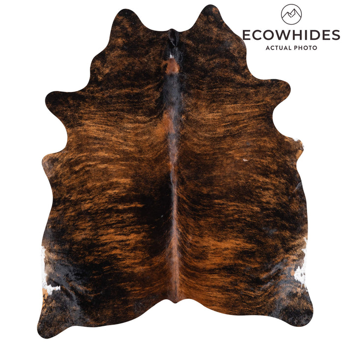 Brazilian Dark Brindle Cowhide Rug Size 7'1" L x 5'11" W 1054