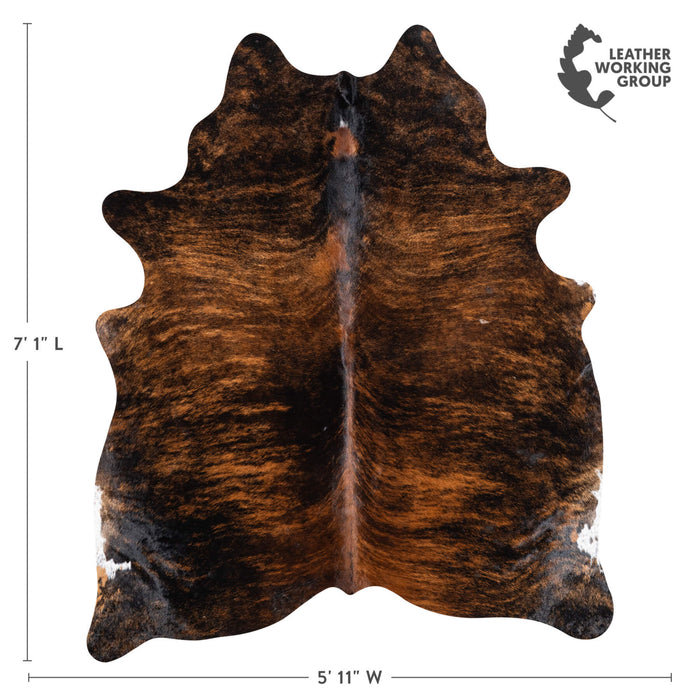 Brazilian Dark Brindle Cowhide Rug Size 7'1" L x 5'11" W 1054