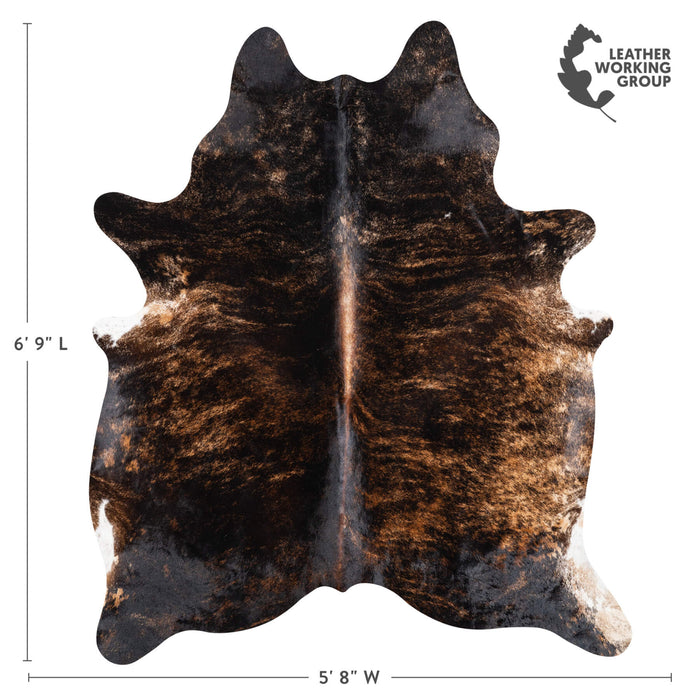 Brazilian Dark Brindle Cowhide Rug Size 6'9" L x 5'8" W 1056