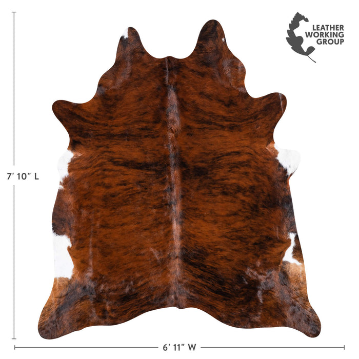Brazilian Brindle Cowhide Rug Size 7'10" L x 6'11" W 1057