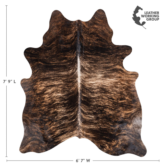 Brazilian Dark Brindle Cowhide Rug Size 7'9" L x 6'7" W 1058
