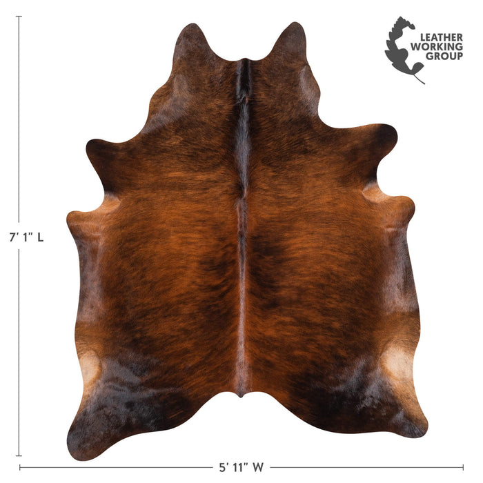 Brazilian Dark Brindle Cowhide Rug Size 7'1" L x 5'11" W 1059