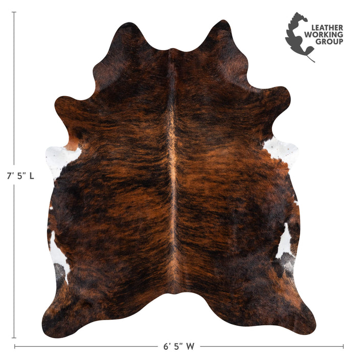 Brazilian Dark Brindle Cowhide Rug Size 7'5" L x 6'5" W 1062