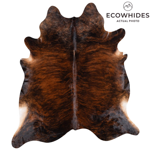 Brazilian Dark Brindle Cowhide Rug Size 7'6" L x 6'9" W 1063