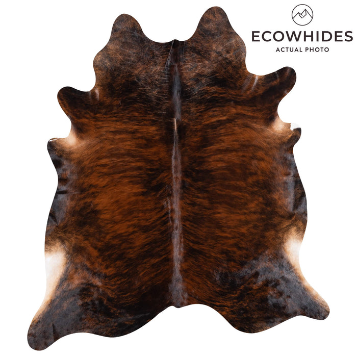 Brazilian Dark Brindle Cowhide Rug Size 7'6" L x 6'9" W 1063