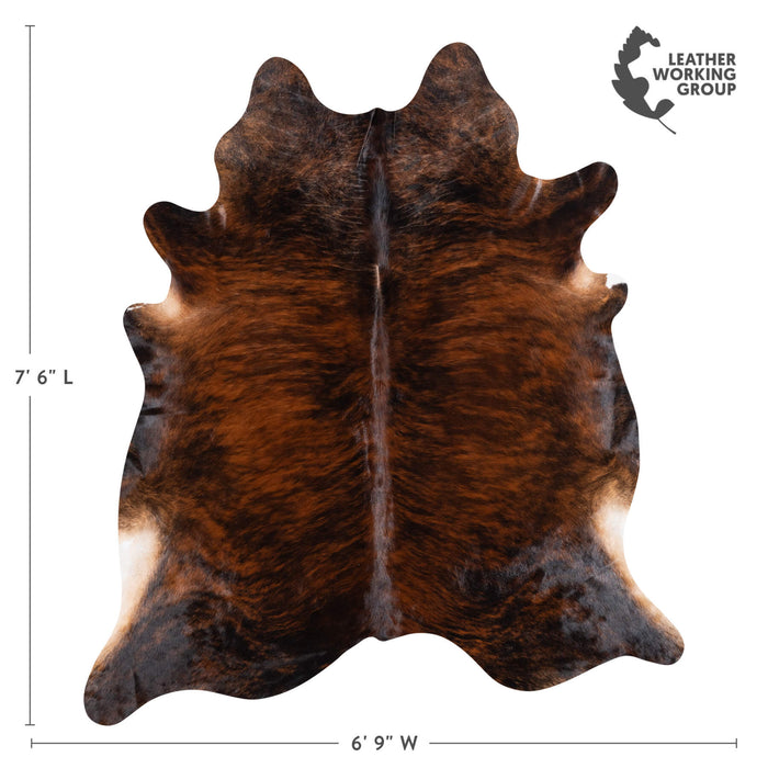 Brazilian Dark Brindle Cowhide Rug Size 7'6" L x 6'9" W 1063