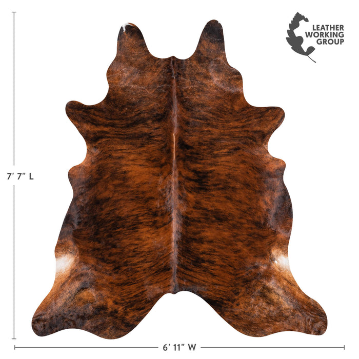 Brazilian Brindle Cowhide Rug Size 7'7" L x 6'11" W 1066