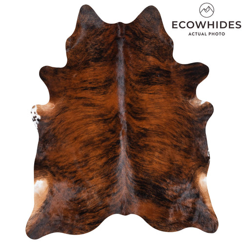 Brazilian Brindle Cowhide Rug Size 7'5" L x 6'2" W 1068