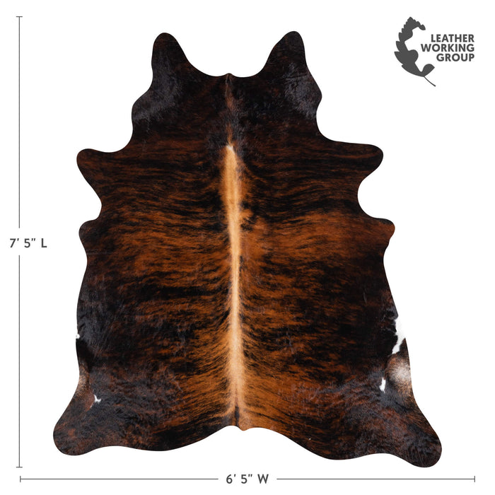 Brazilian Dark Brindle Cowhide Rug Size 7'5" L x 6'5" W 1071