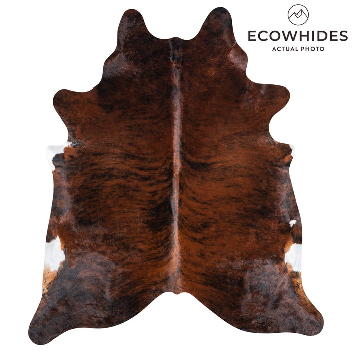 Brazilian Dark Brindle Cowhide Rug Size 7'7" L x 6'9" W 1074