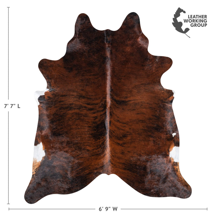Brazilian Dark Brindle Cowhide Rug Size 7'7" L x 6'9" W 1074