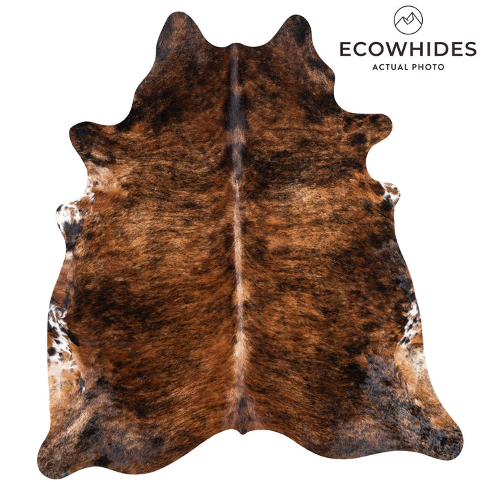 Brazilian Brindle Cowhide Rug Size 7'6" L x 6'9" W 1078