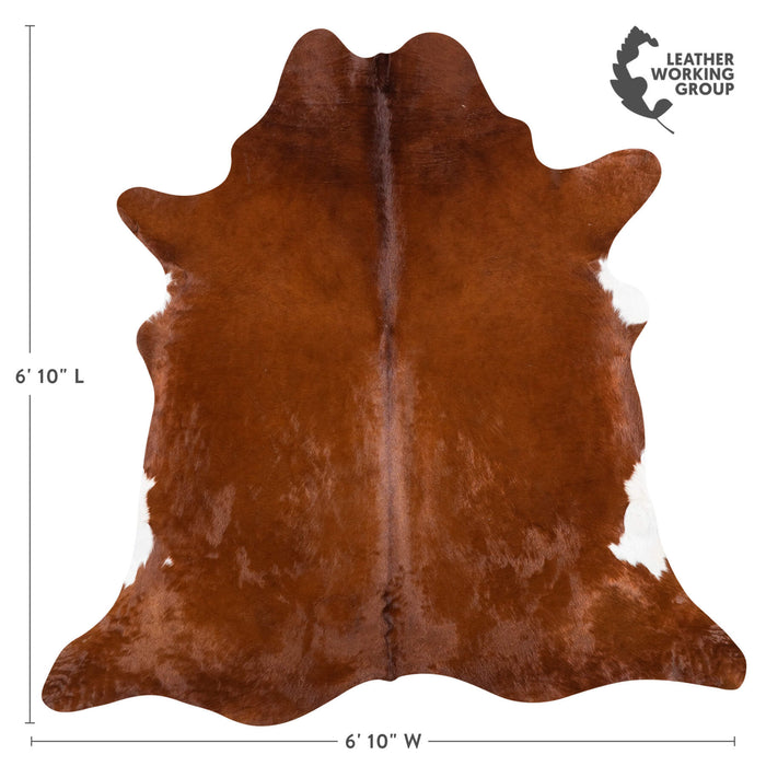 Brazilian Brown Cowhide Rug Size 6'10" L x 6'10" W 1079