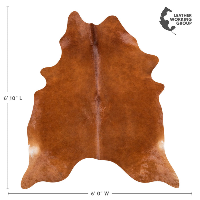 Brazilian Brown Cowhide Rug Size 6'10" L x 6'0" W 1084