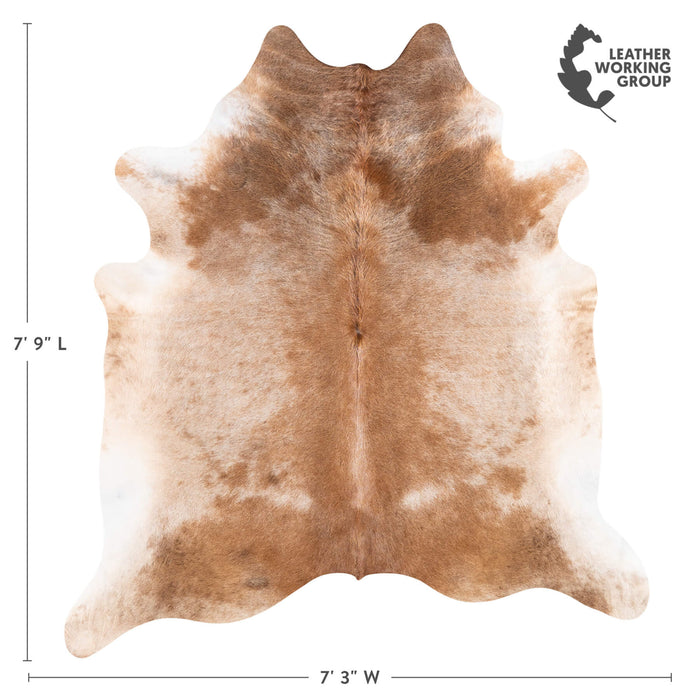 Brazilian Beige Cowhide Rug Size 7'9" L x 7'3" W 1092