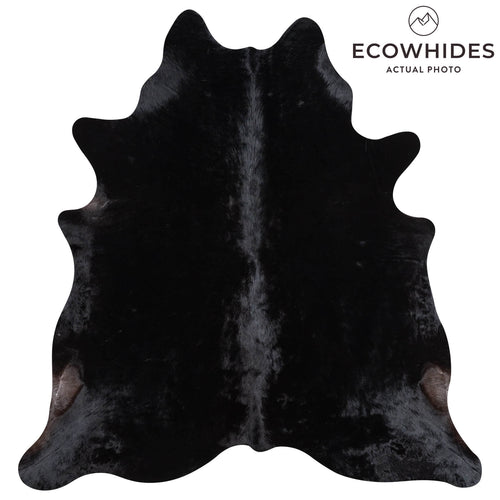 Brazilian Solid Black Cowhide Rug Size 6'8" L x 6'5" W 1095