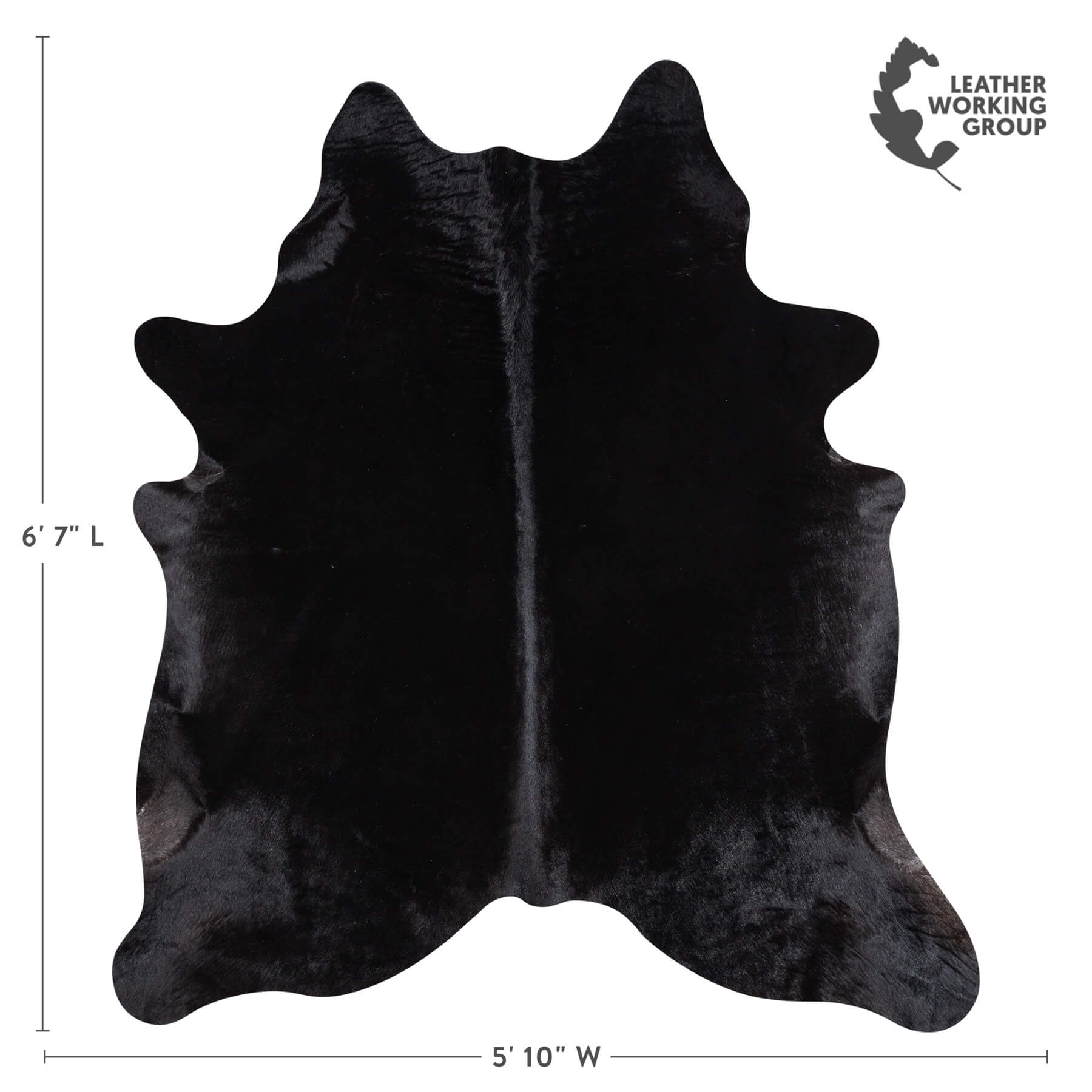 小物 black means Brazilian Solid Black Cowhide Rug Size 6'7