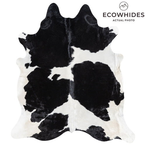 Brazilian Black and White Cowhide Rug Size 7'8" L x 6'9" W 1110