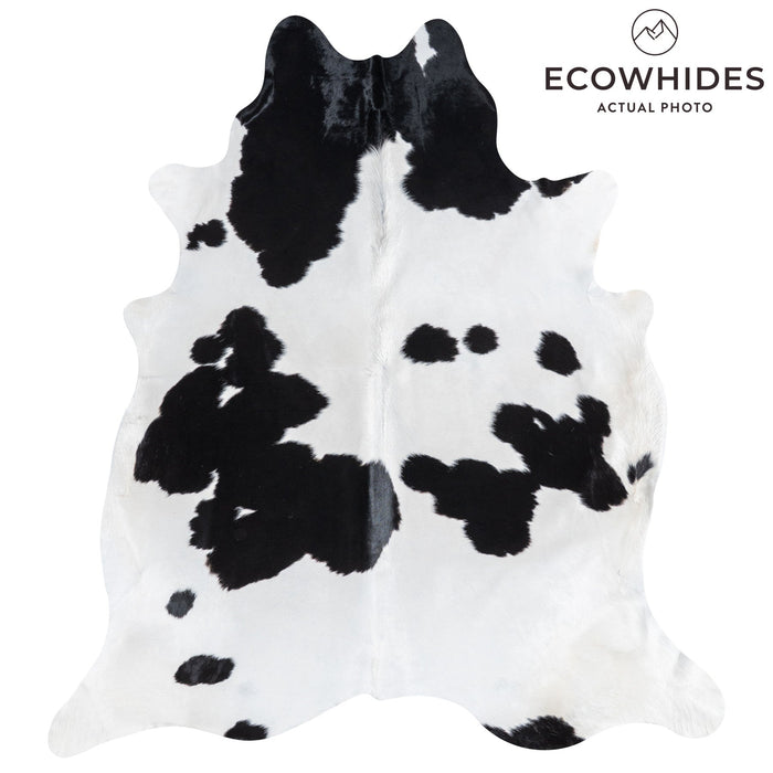 Brazilian Black and White Cowhide Rug Size 8'2" L x 7'4" W 1111