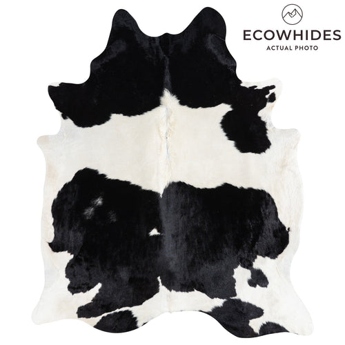 Brazilian Black and White Cowhide Rug Size 7'9" L x 6'8" W 1112