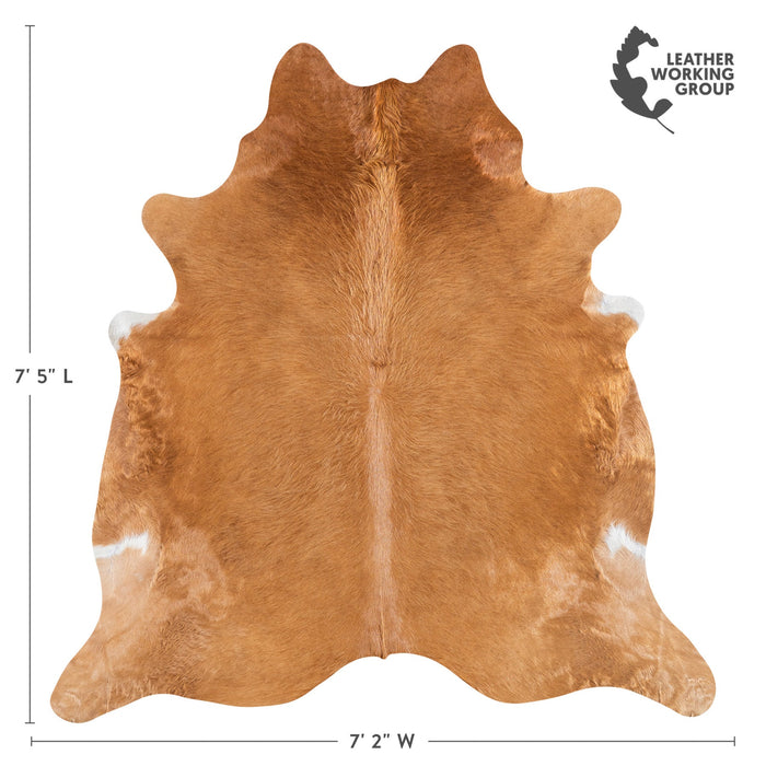 Brazilian Beige Cowhide Rug Size 7'5" L x 7'2" W 1113