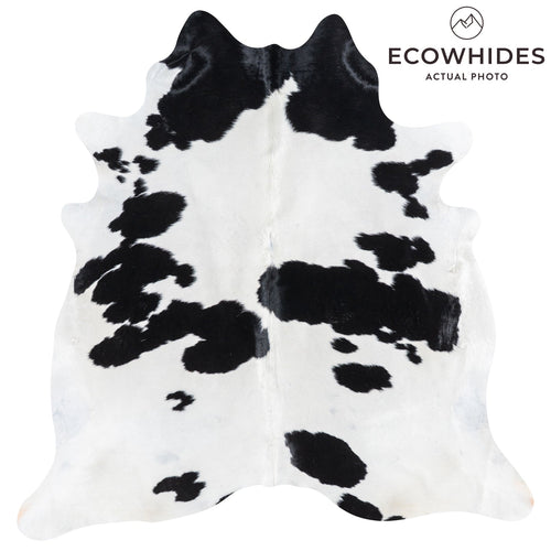 Brazilian Black and White Cowhide Rug Size 7'6" L x 7'3" W 1115