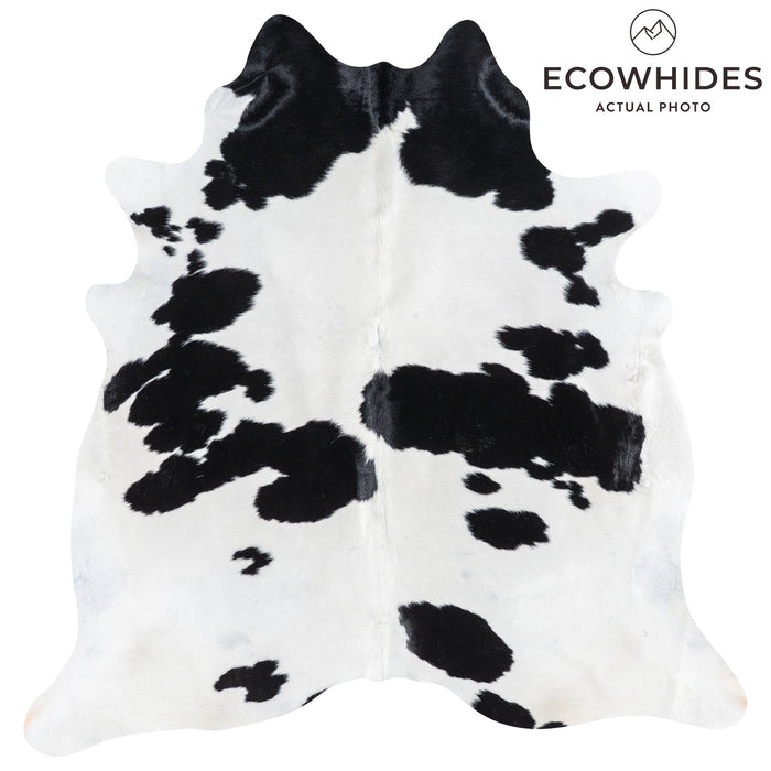 Brazilian Black and White Cowhide Rug Size 7'6" L x 7'3" W 1115
