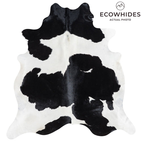 Brazilian Black and White Cowhide Rug Size 7'7" L x 7'3" W 1117