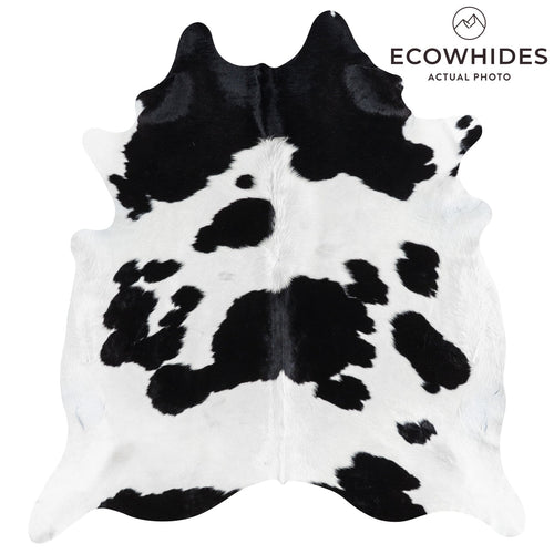 Brazilian Black and White Cowhide Rug Size 7'9" L x 7'2" W 1119