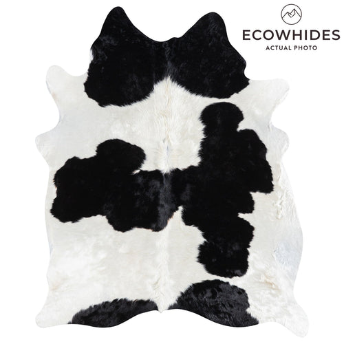 Brazilian Black and White Cowhide Rug Size 7'6" L x 6'2" W 1120