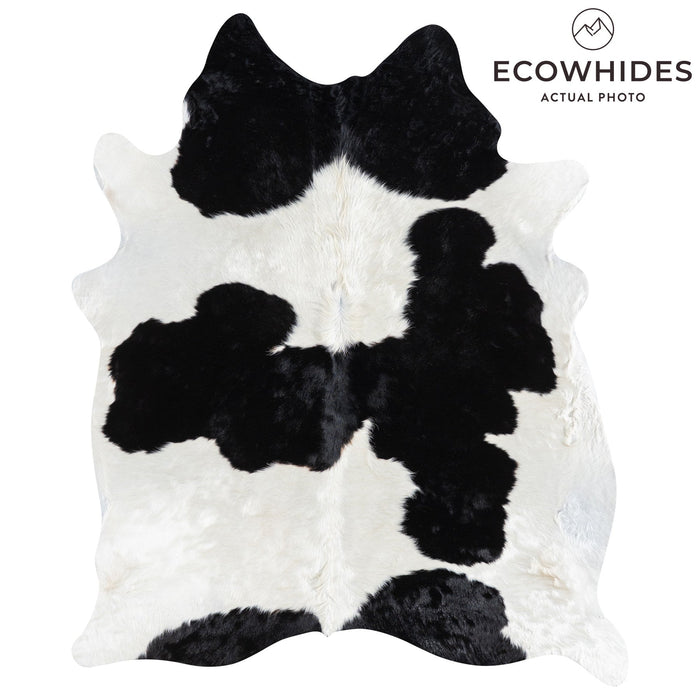 Brazilian Black and White Cowhide Rug Size 7'6" L x 6'2" W 1120