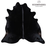 Brazilian Solid Black Cowhide Rug Size 6'11" L x 7'2" W 1160