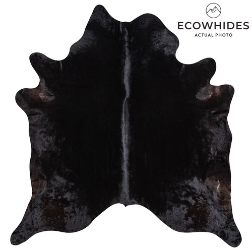 Brazilian Solid Black Cowhide Rug Size 8'5" L x 7'10" W 1175