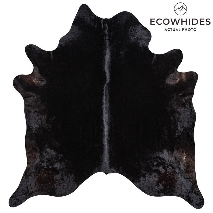 Brazilian Solid Black Cowhide Rug Size 8'5" L x 7'10" W 1175